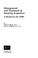 Cover of: Management and treatment of insanity acquittees