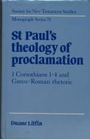 Cover of: St. Paul's theology of proclamation: 1 Corinthians 1-4 and Greco-Roman rhetoric
