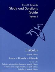 Cover of: Study and Solutions Guide Volume 1 Calculus by Bruce H. Edwards