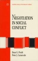 Cover of Negotiation in social conflict