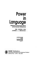 Cover of: Power in language: verbal communication and social influence