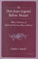 Cover of: The Don Juan legend before Mozart