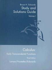 Cover of: Calculus: Early Transcendental Functions, 3rd edition (Study and Solutions Guide, Volume 1)