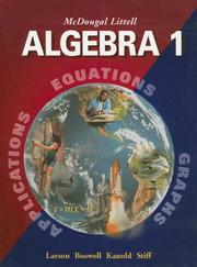 Cover of: Algebra 1 (Applications, Equations, & Graphs)