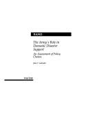 Cover of: The Army's role in domestic disaster support: an assessment of policy choices