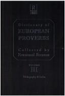 Cover of: Dictionary of European proverbs by Emanuel Strauss