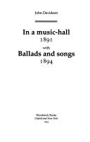 Cover of: In a music-hall ; with, Ballads and songs