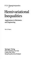 Cover of: Hemivariational inequalities: applications in mechanics and engineering