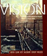 Cover of: Enduring Vision: A History of the American People Volume 2: From 1865