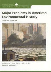 Cover of: Major Problems in American Environmental History Documents and Essays (Major Problems in American History)