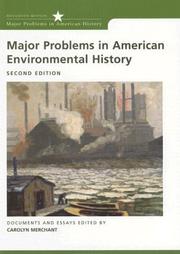 Cover of: Major problems in American environmental history: documents and essays