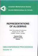 Cover of: Representations of algebras by International Conference on Representations of Algebras (6th 1992 Carleton University)