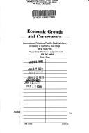 Cover of: Economic growth and convergence