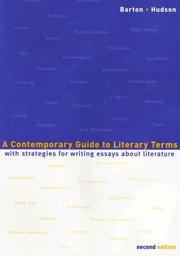 Cover of: contemporary guide to literary terms with strategies for writing essays about literature | Edwin J. Barton