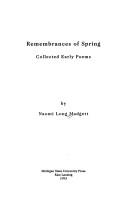 Cover of: Remembrances of spring: collected early poems