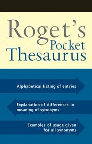 Cover of: Roget's Pocket Thesaurus by Editors of The American Heritage Dictionaries