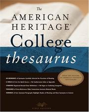 Cover of: The American Heritage College Thesaurus