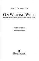 Cover of: On writing well by William Zinsser