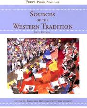 Cover of: Sources of the Western tradition by Marvin Perry, Joseph R. Peden, Theodore H. Von Laue