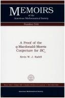 Cover of: A proof of the q-Macdonald-Morris conjecture for BCn