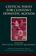 Cover of: Critical issues for Clinton's domestic agenda