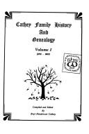 Cathey family history and genealogy by Boyt Henderson Cathey