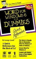 Cover of: Word for Windows 6 for dummies | George T. Lynch