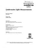 Cover of: Underwater light measurements | 