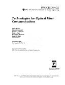 Cover of: Technologies for optical fiber communications: 25 January 1994, Los Angeles, California