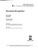 Cover of: Document recognition: 9-10 February 1994, San Jose, California