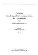 Cover of: Verzeichnis der gedruckten Briefe deutscher Autoren des 17. Jahrhunderts.