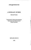 Cover of: A necklace of bees by Osip Mandelʹshtam