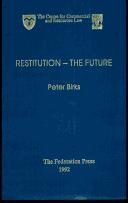 Cover of: Restitution: the future