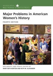 Cover of: Major Problems in American Women's History: Documents and Essays (Major Problems in American History)