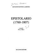 Cover of: Epistolario (1760-1807) by Fantoni, Giovanni, Fantoni, Giovanni