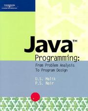 Cover of: Java Programming: From Problem Analysis to Program Design