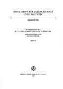 Cover of: Einstellungen gegenüber dialektal gefärbter Standardsprache: eine empirische Untersuchung zum Bairischen, Hamburgischen, Pfälzischen und Schwäbischen