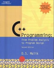 Cover of: C++ Programming: From Problem Analysis to Program Design, Second Edition