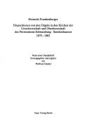 Cover of: Dispositionen von den Orgeln in den Kirchen der Unterherrschaft und Oberherrschaft des Fürstentums Schwarzburg-Sondershausen, 1870-1883 by Heinrich Friedrich Frankenberger
