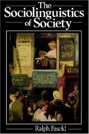 Cover of: The sociolinguistics of society
