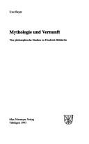 Cover of: Mythologie und Vernunft: vier philosophische Studien zu Friedrich Hölderlin