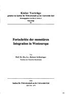 Cover of: Fortschritte der monetären Integration in Westeuropa