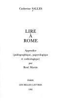 Cover of: Lire à Rome