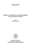Cover of: Thematic continuity and development in languages of Sabah