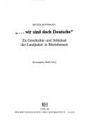 Cover of: --wir sind doch Deutsche by Dieter Hoffmann