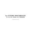 Cover of: Les Etudes doctorales: le cas des sciences de l'éducation : contribution à un accompagnement personnalisé des mémoires et des thèses