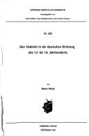 Der Habicht in der deutschen Dichtung des 12. bis 16. Jahrhunderts by Reiner Weick