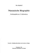 Cover of: Nassauische Biographie by Otto Renkhoff