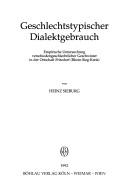 Cover of: Geschlechtstypischer Dialektgebrauch: empirische Untersuchung ...