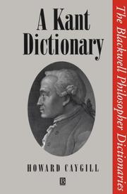 Cover of: A Kant dictionary by Howard Caygill